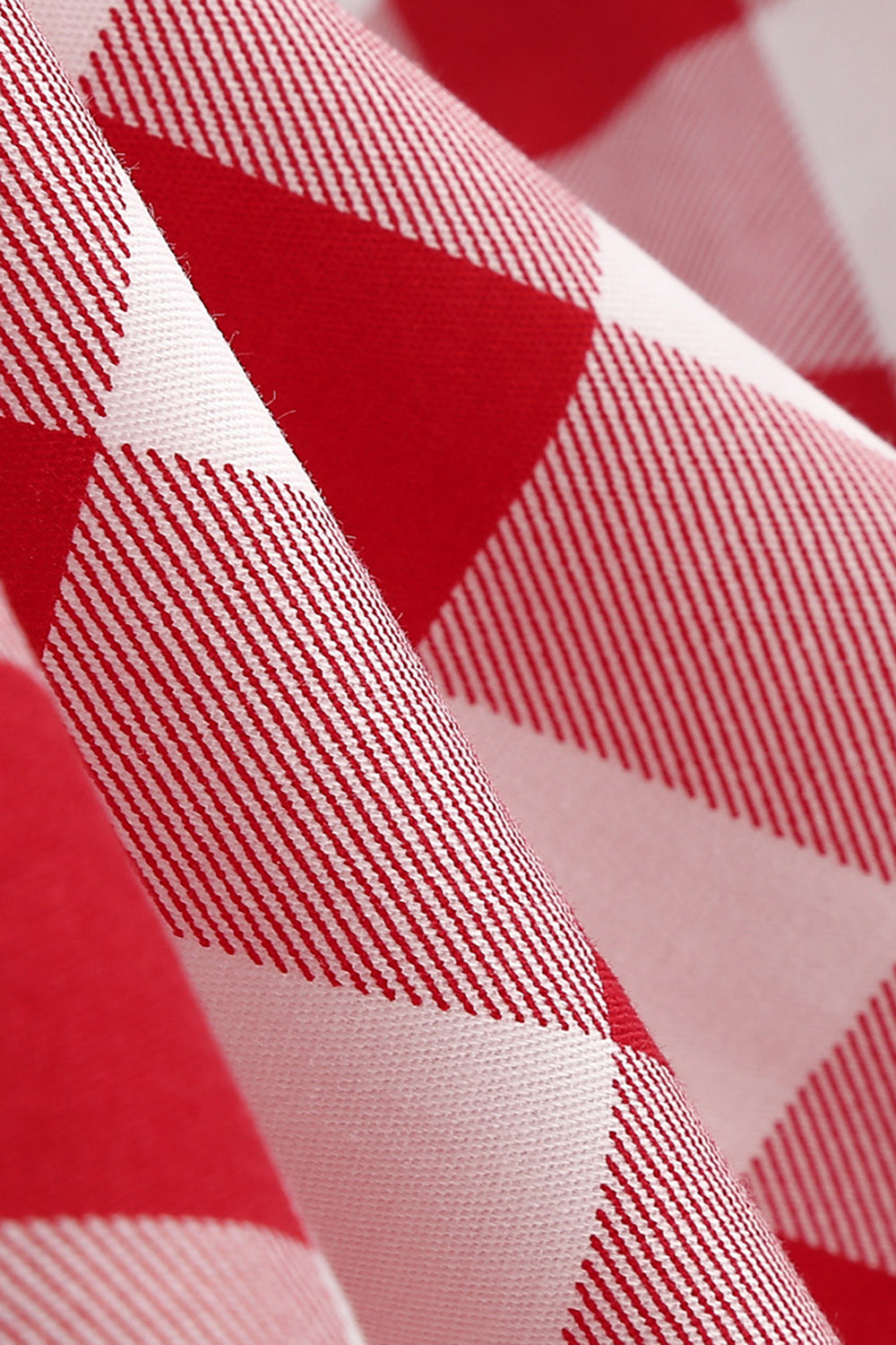 Röd Rutig Halterneck 50 Tals Swingklänning