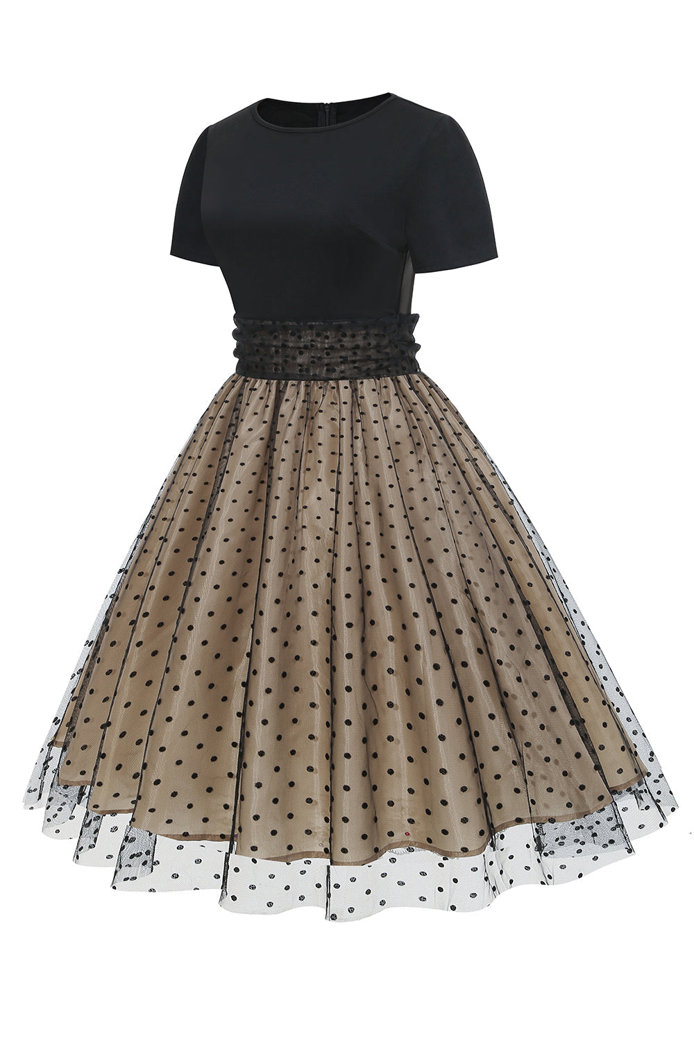 Svarta prickar Vintage 50 Tals klänning