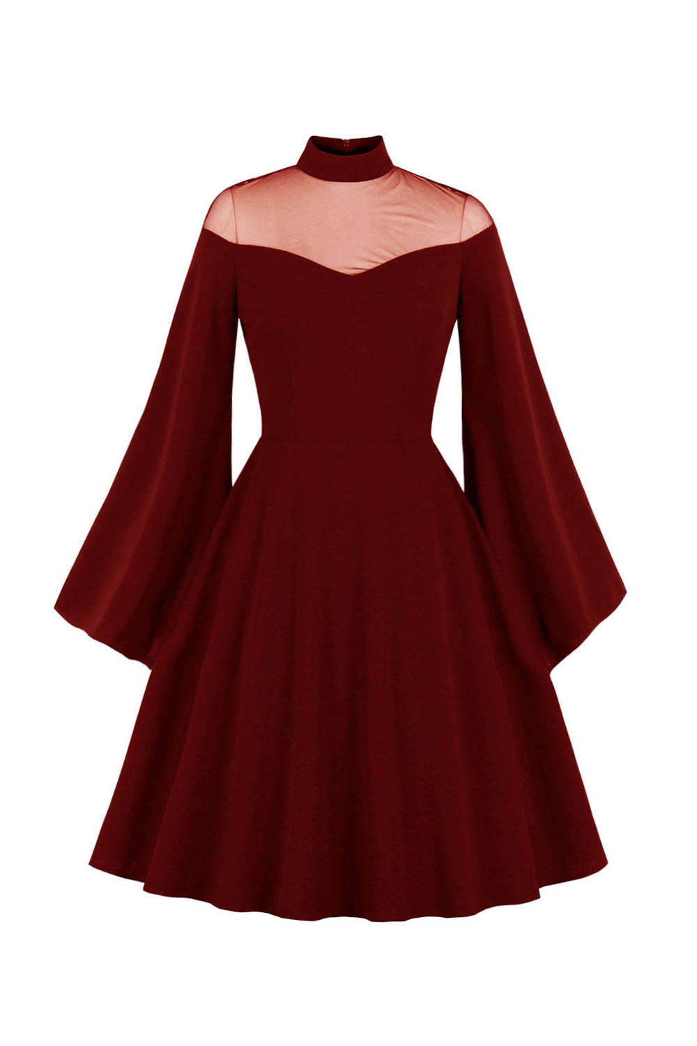 Vintage svart Halloween klänning med långa ärmar