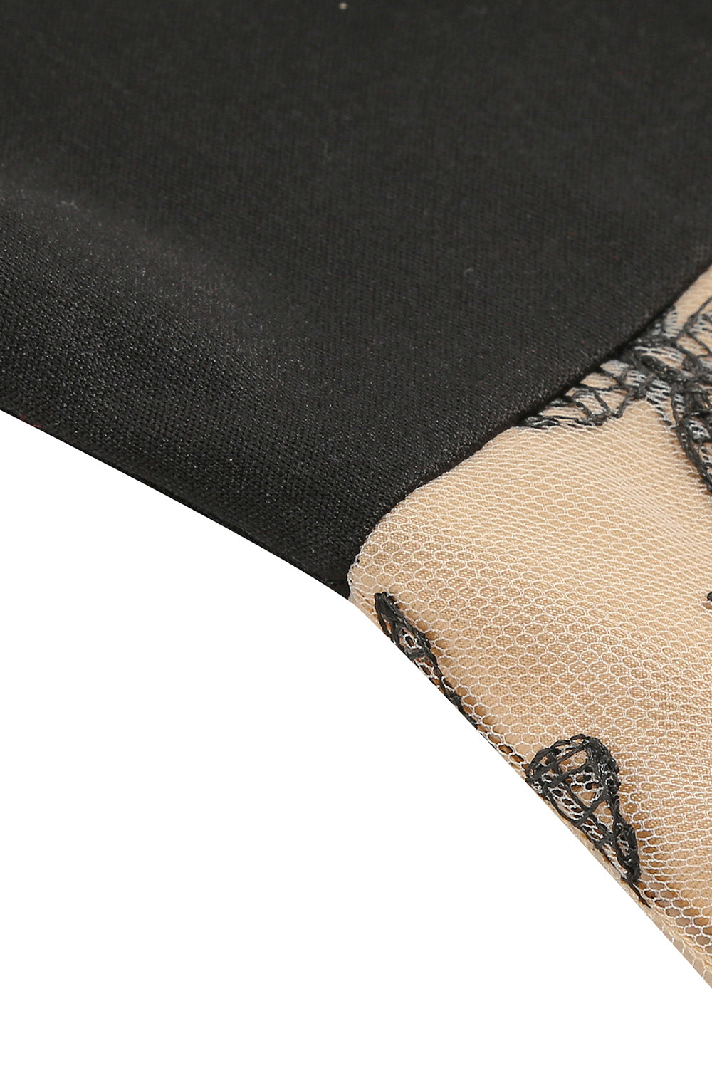 Svart V-ringning Vintage 50 tals klänning med applikationer