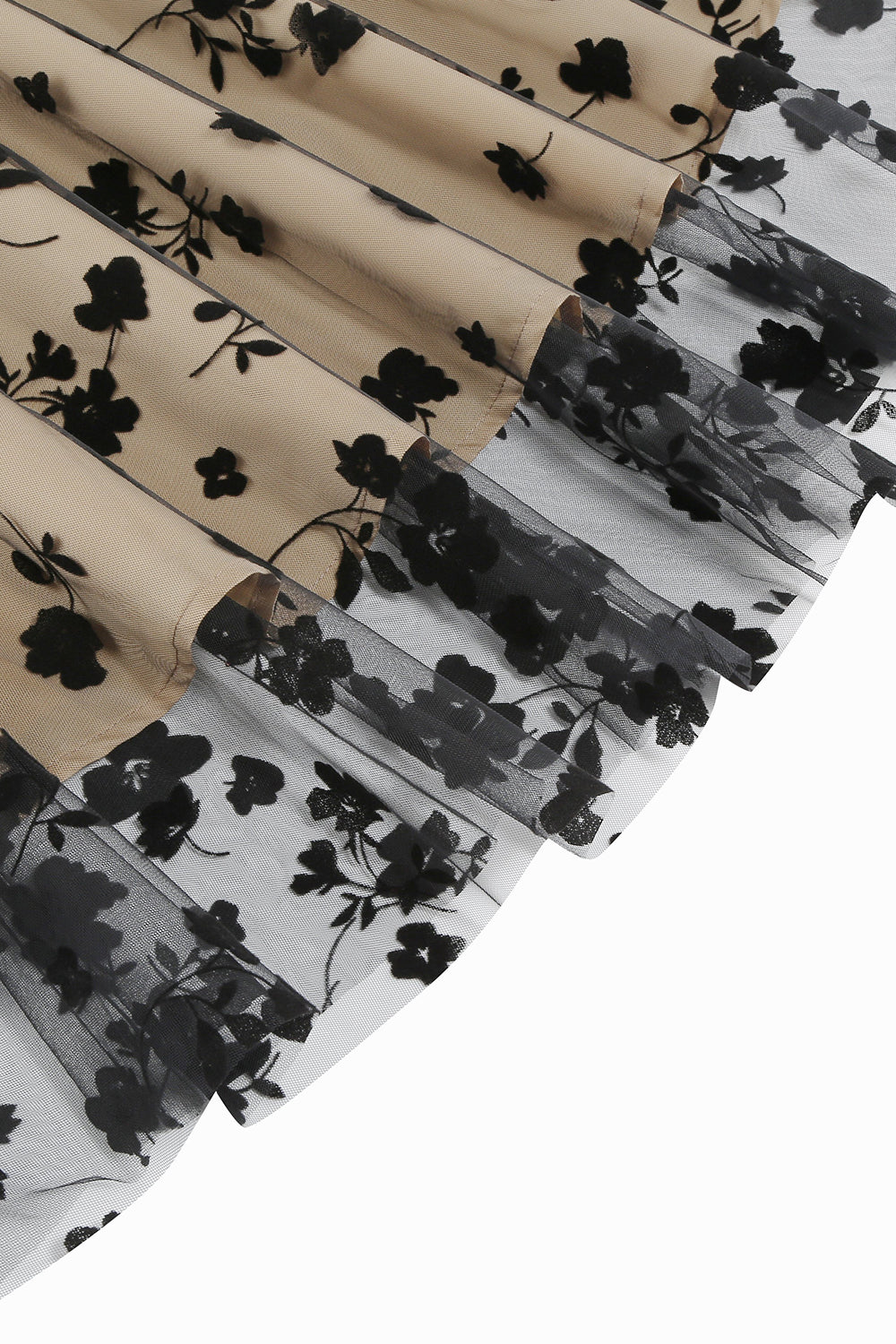 Svart Vintage 50 Tals Klänning Med Broderi