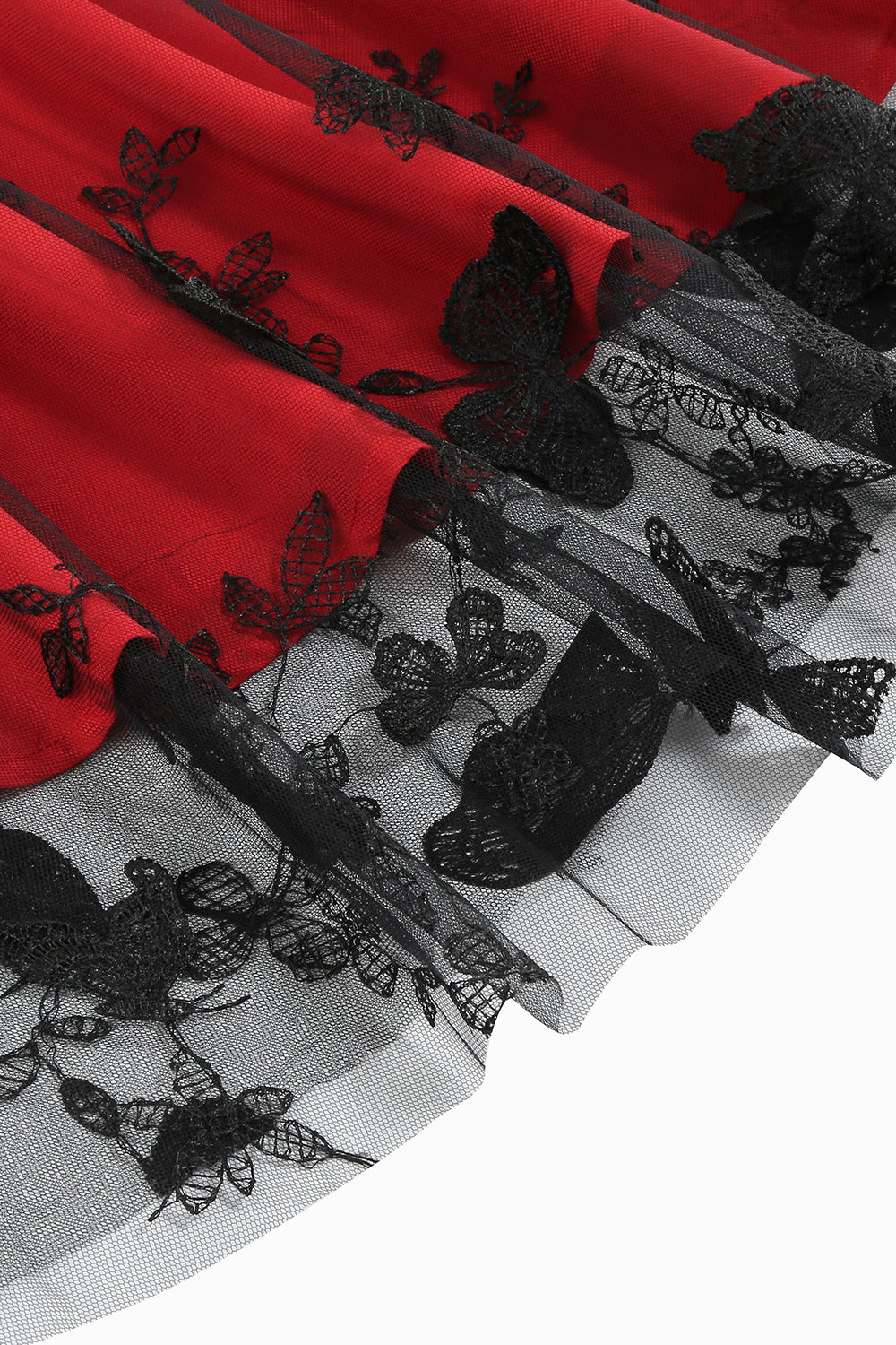 Svart Vintage 50 Tals Klänning Med Broderi