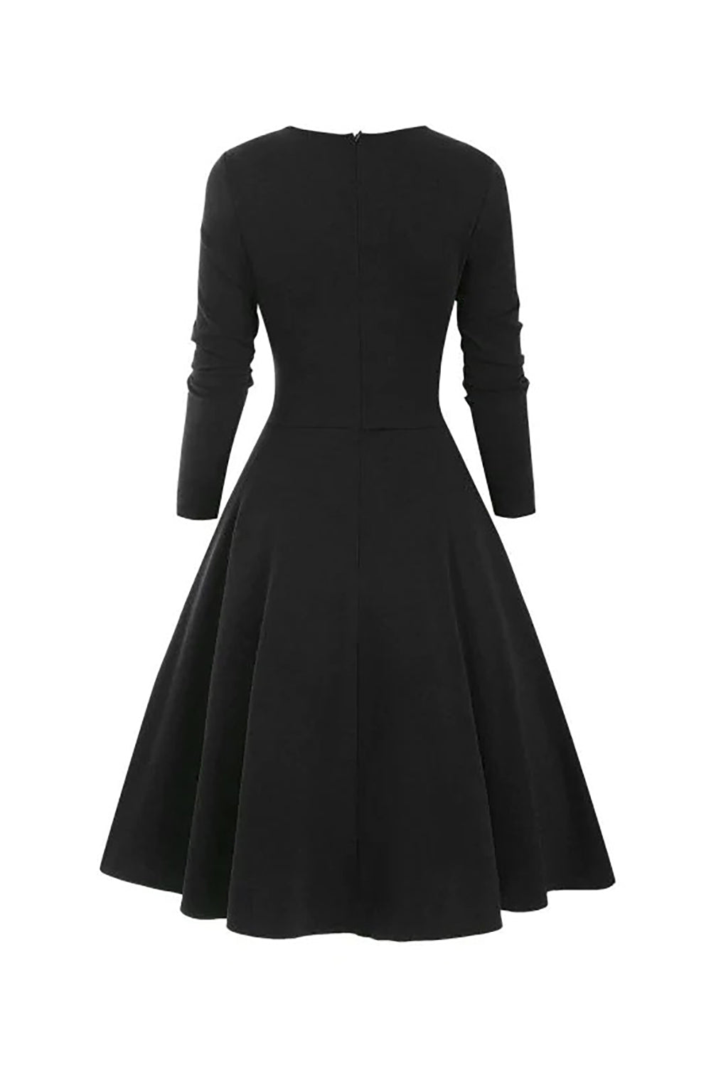 Kontrollera tryckt midje-upp Halloween Vintage Klänning