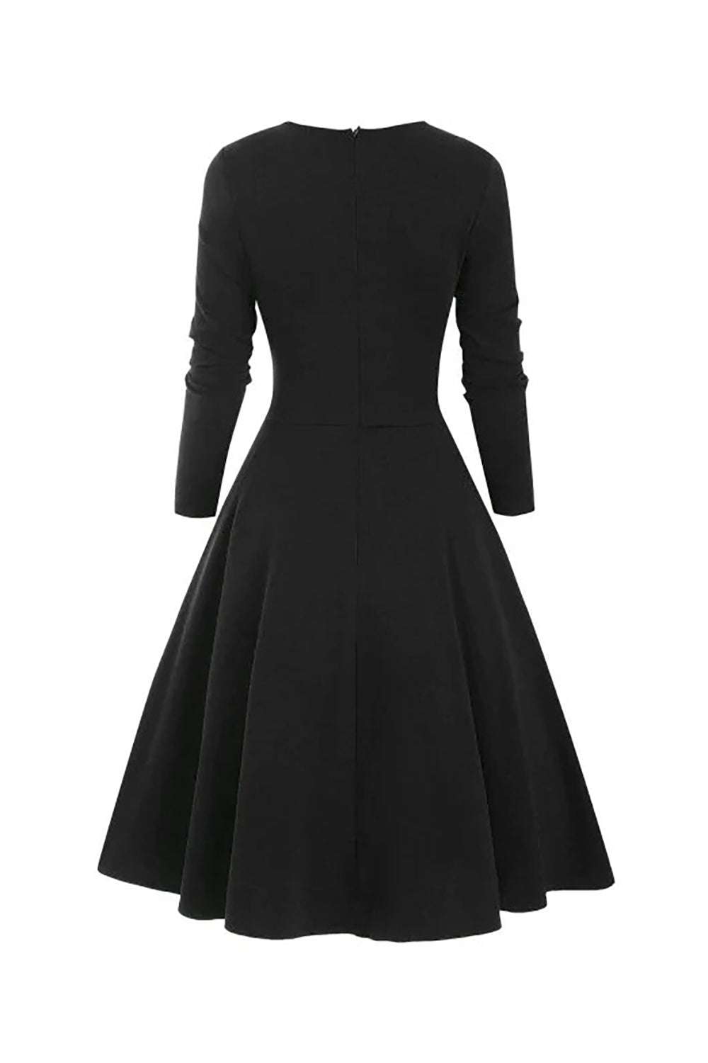 Kontrollera tryckt midje-upp Halloween Vintage Klänning