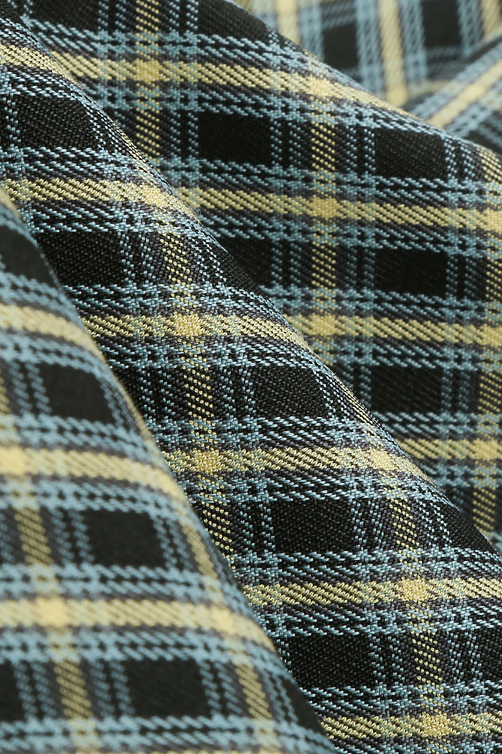 A-linje V-ringning Grön Grid 50 Tals Klänning med 3/4 ärmar