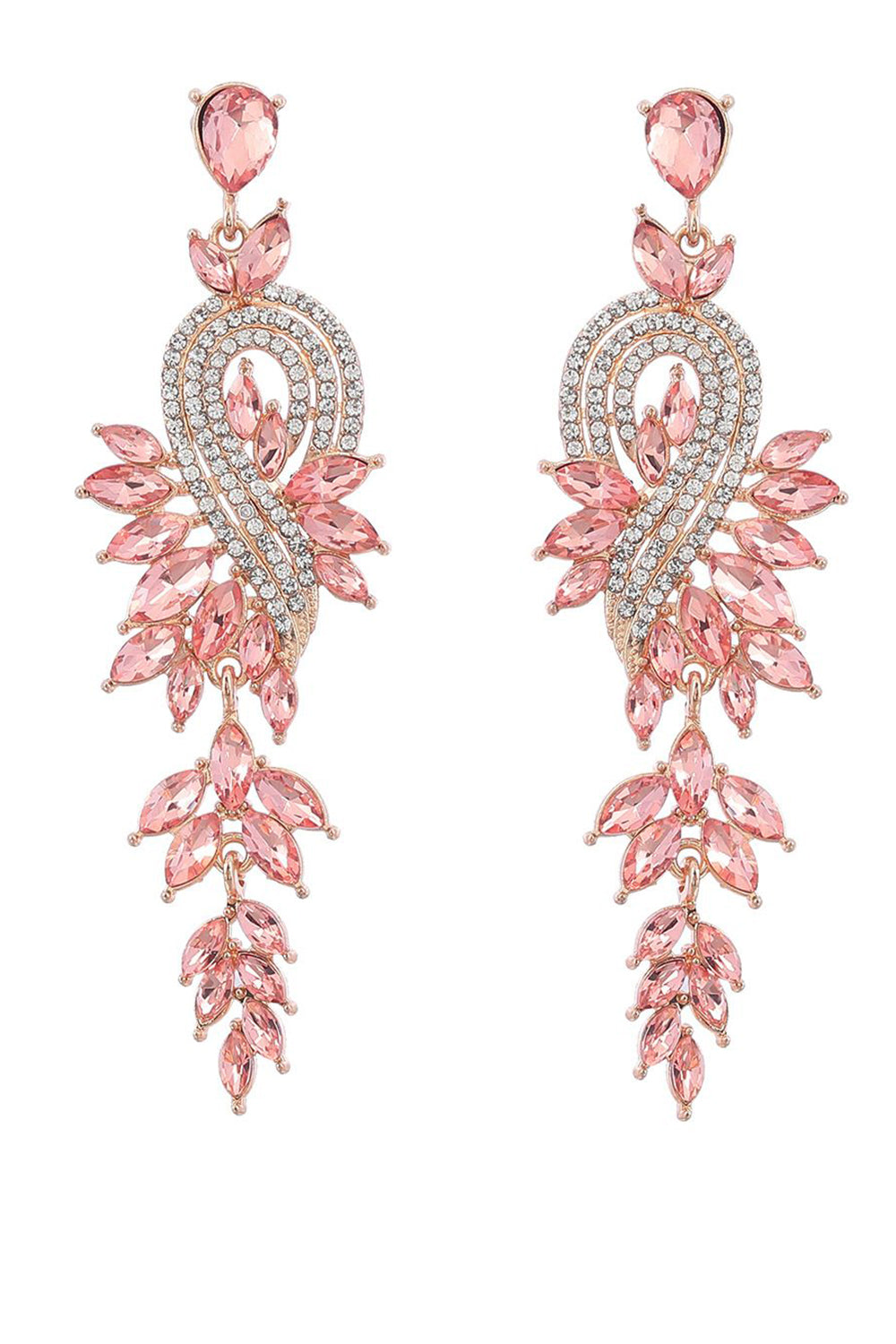 Gröna örhängen med pärlor och strass