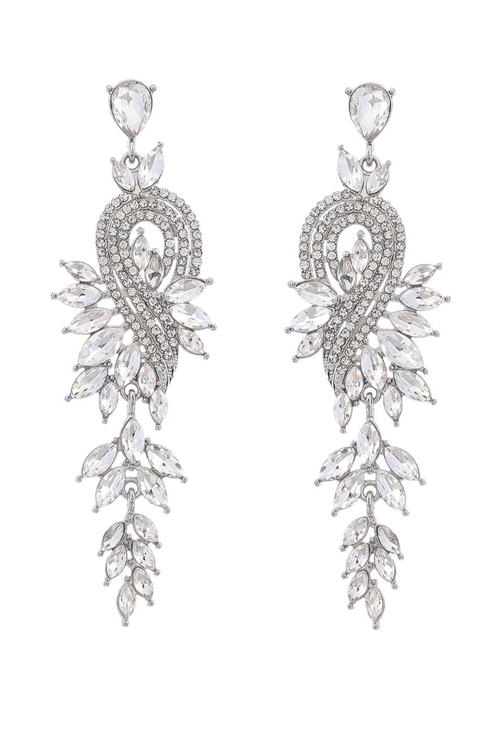 Gröna örhängen med pärlor och strass