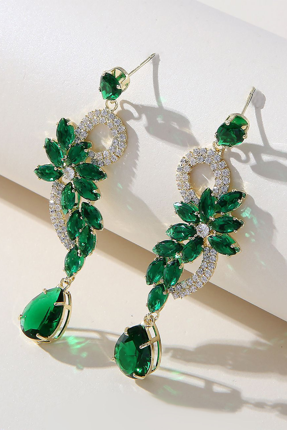 Gröna Rhinestone pärlpärlor örhängen