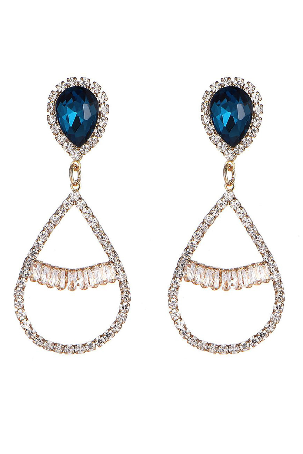 Royal Blue Beaded Prom örhängen