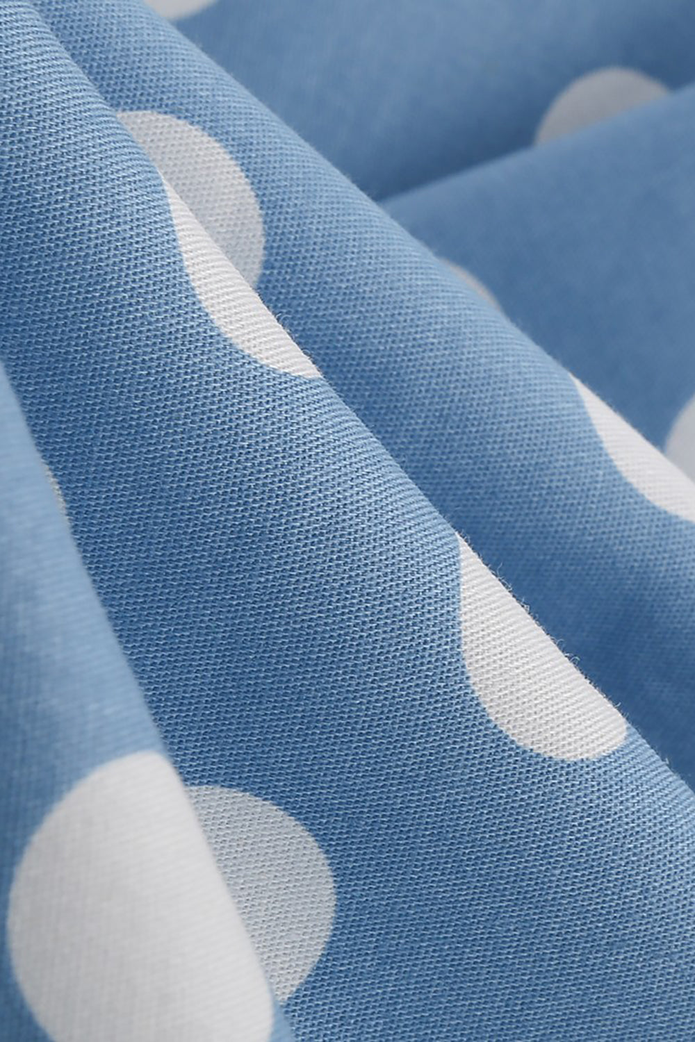 Hepburn Style Polka prickar blå 1950-talsklänning