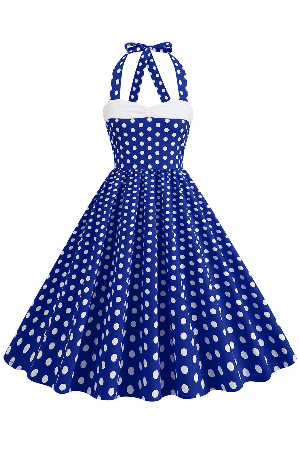 Röd Grimma Prickar 1950-Tals Klänning