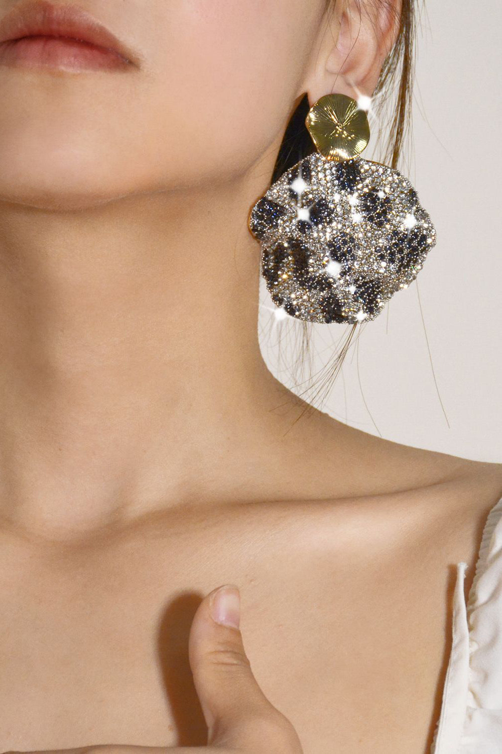 Leopard Strass Glittrande Örhängen