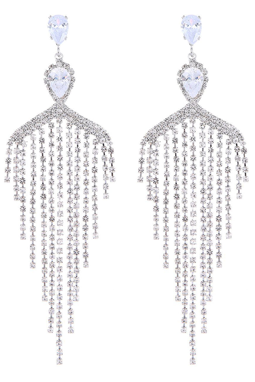 Silver Zirkon Tofs Strass Örhängen