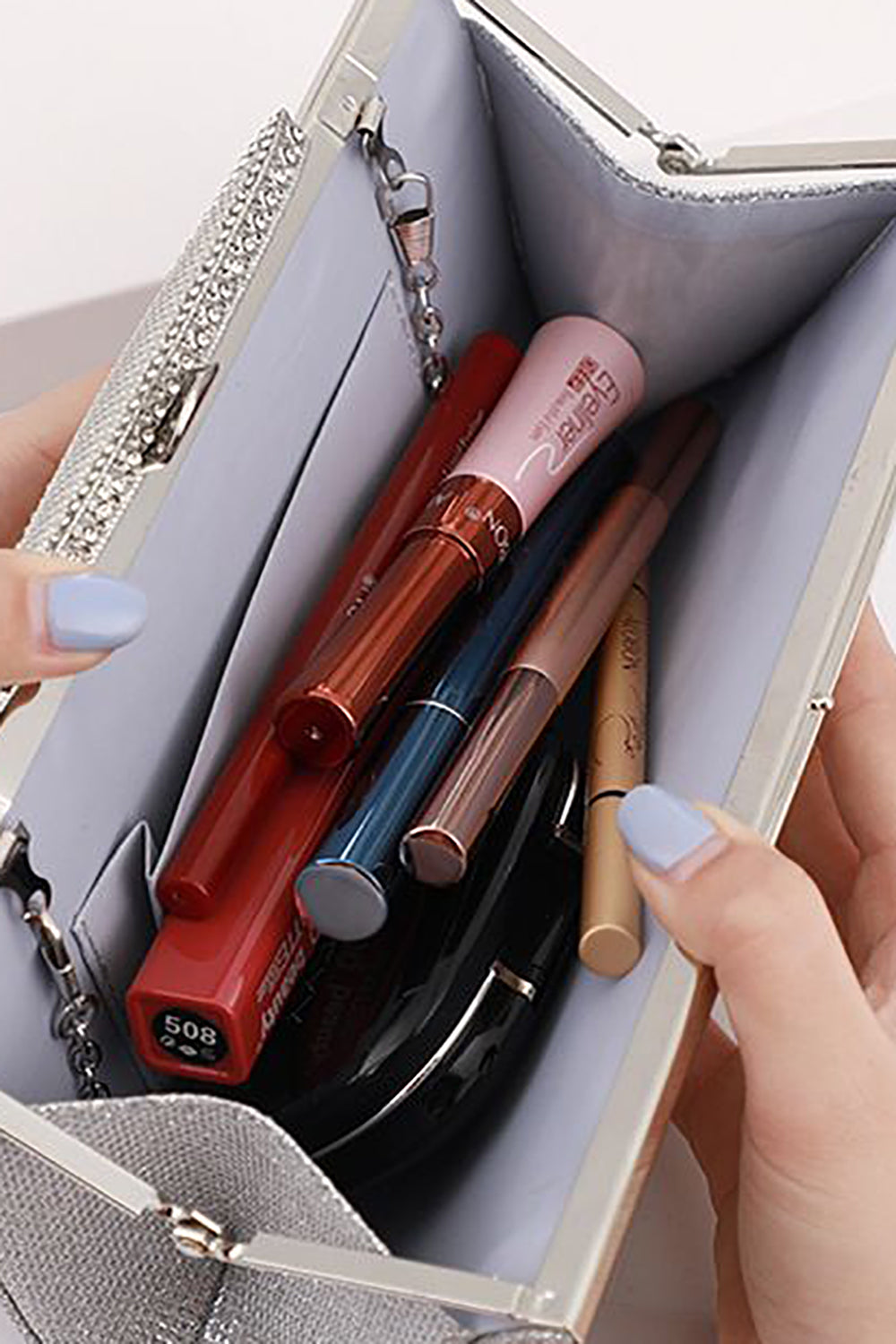 Silver Strass Kväll Koppling Väska