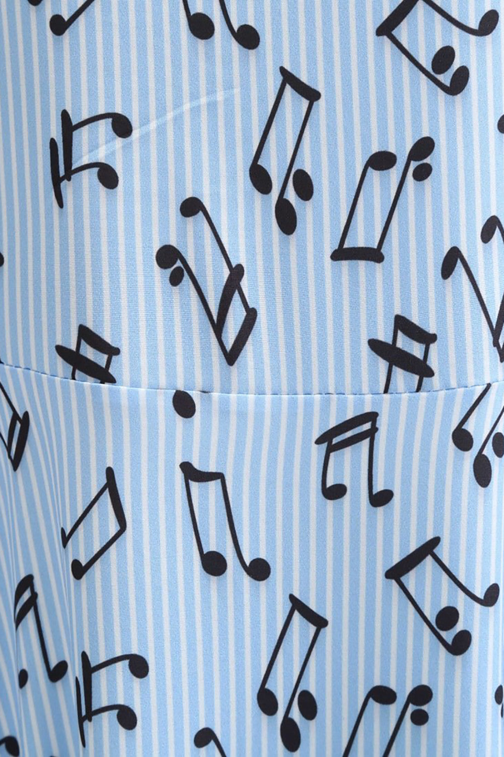 Ljusblå Tryckt Kepsärmar 1950-Tals Klänning