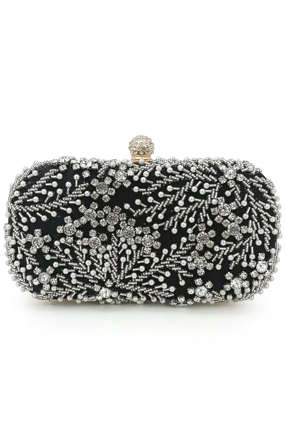 Glittrande svart strass pärlstav Party Clutch