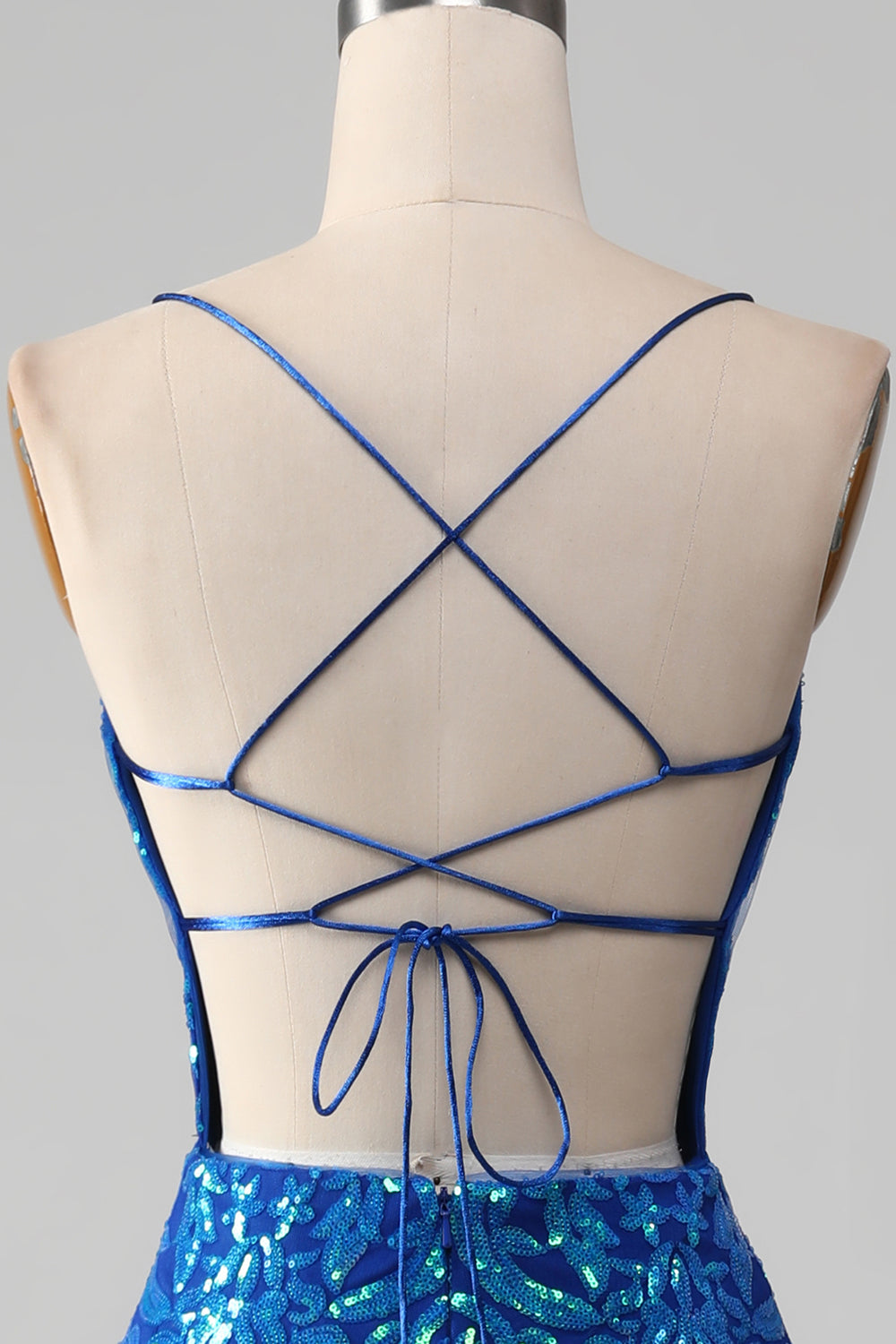 Royal Blue Mermaid glittrande balklänning med slits