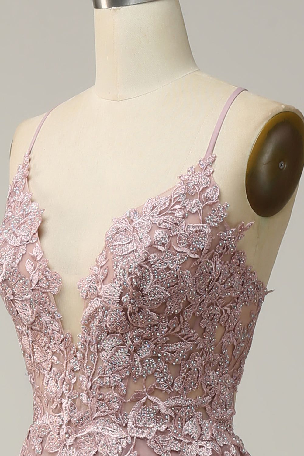 Rodnar A-linje Spagettiband Lång Balklänning med Applikationer