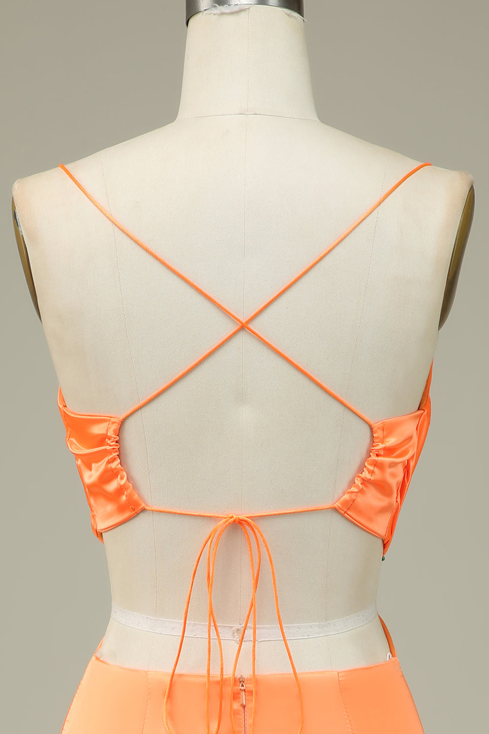 Bodycon Orange Spaghetti Straps Homecoming Klänning