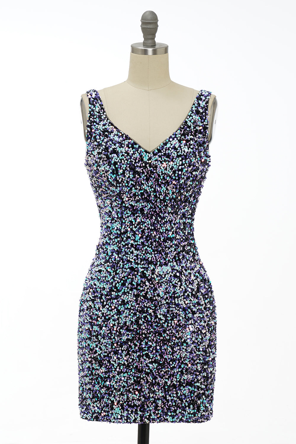 Svart paljett Festklänning