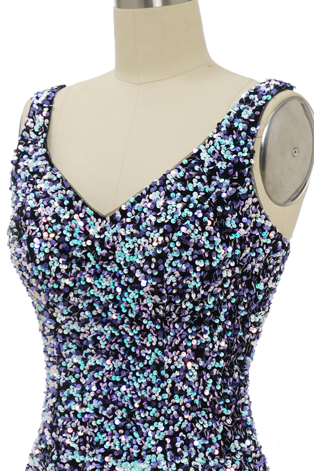 Svart paljett Festklänning