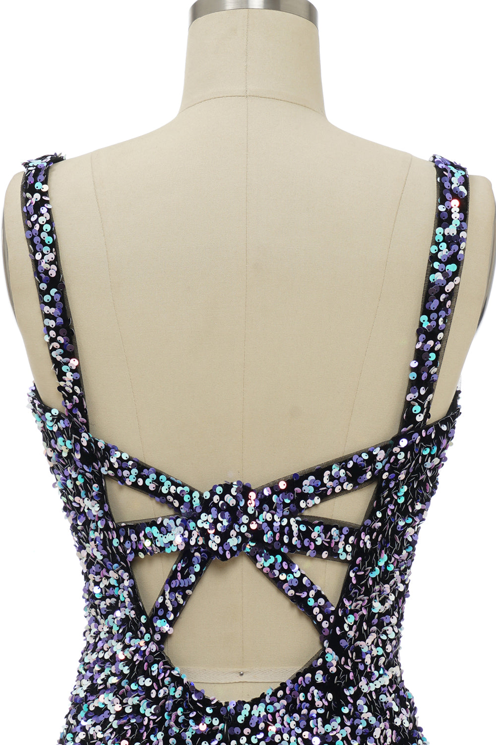 Svart paljett Festklänning