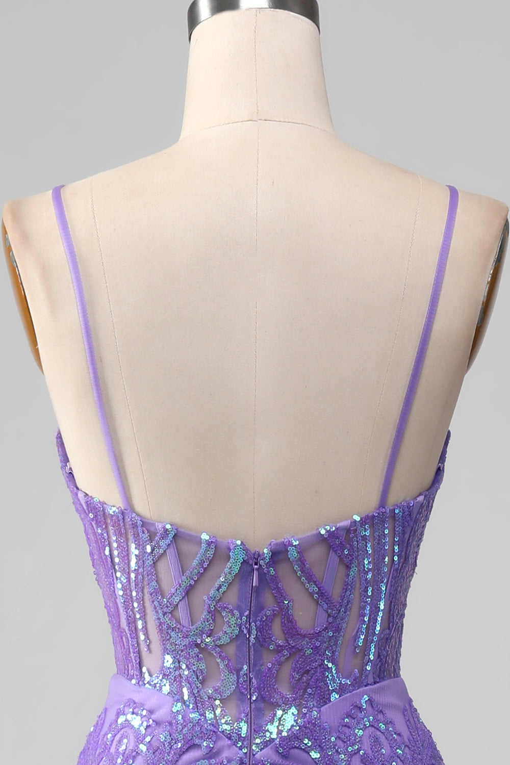 Mermaid Glittrande Lila Korsett Balklänning