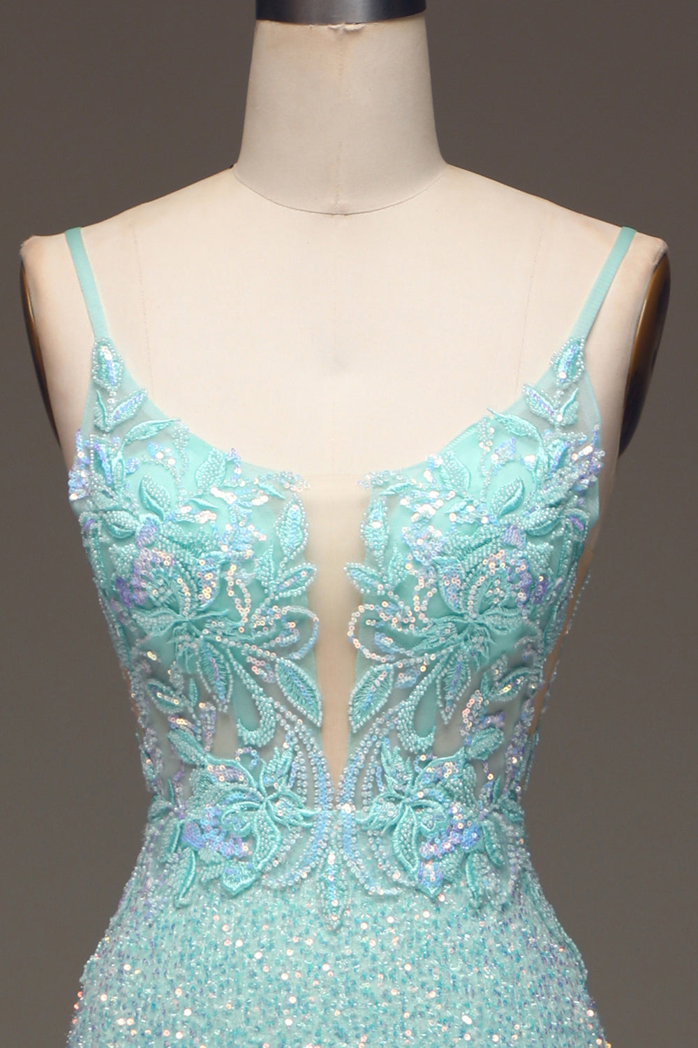 Paljetter Glittrande sjöjungfru Balklänning med slits