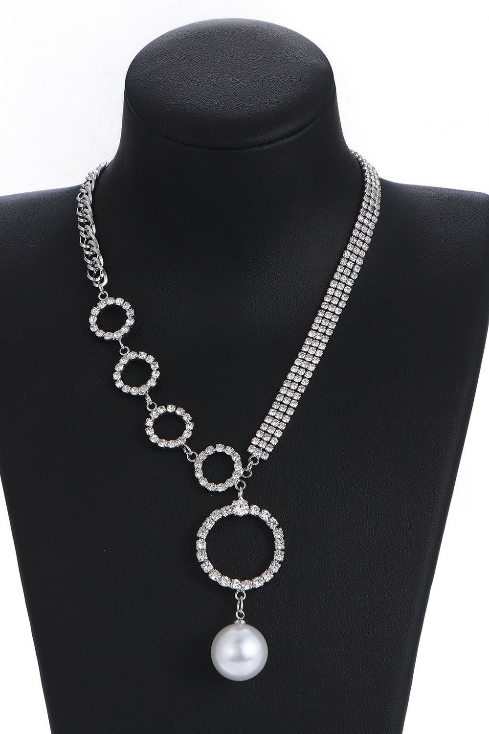 Silver Gnistrande Strass Choker Halsband