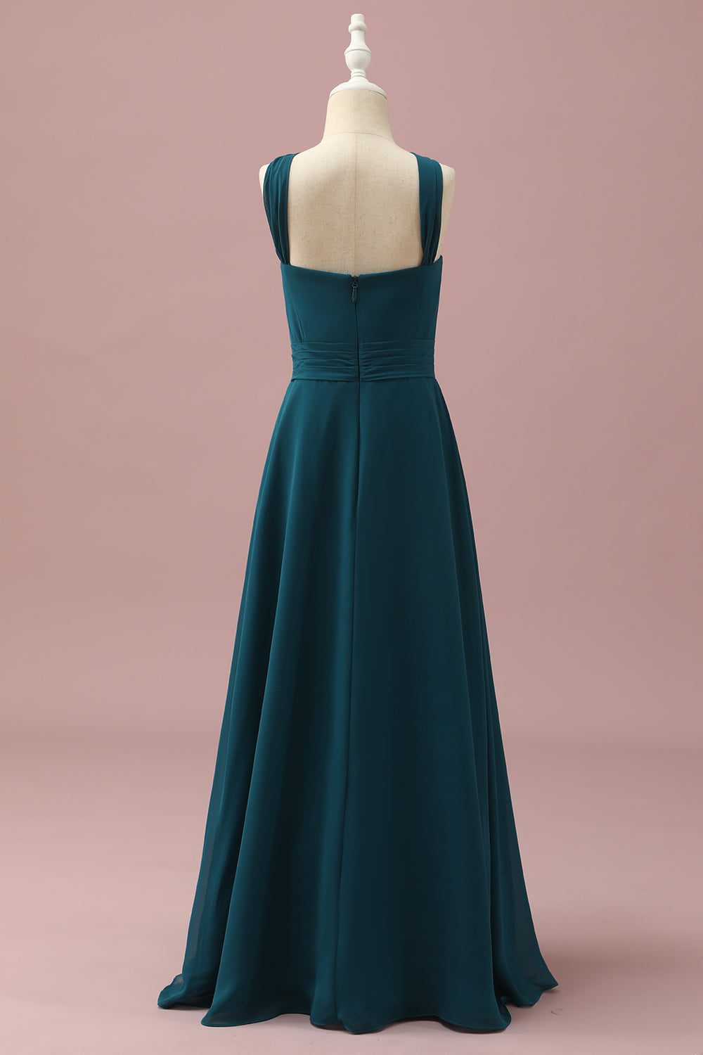 Mörkgrön Halter A-Line Junior Bridesmaid klänningar