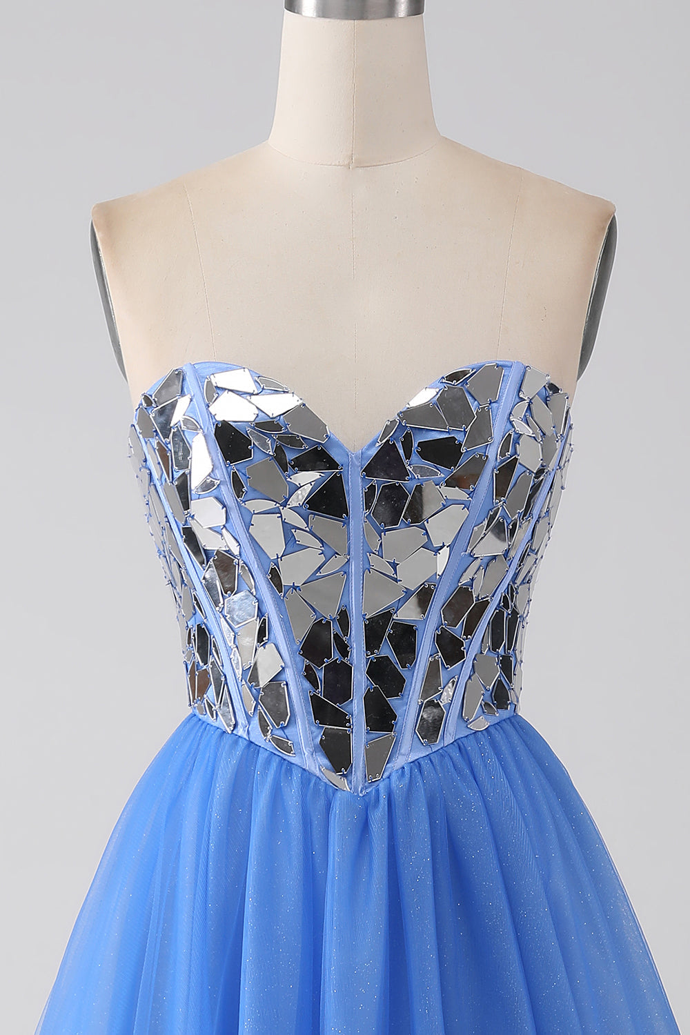 A-linje Älskling Spegel Royal Blue Balklänning
