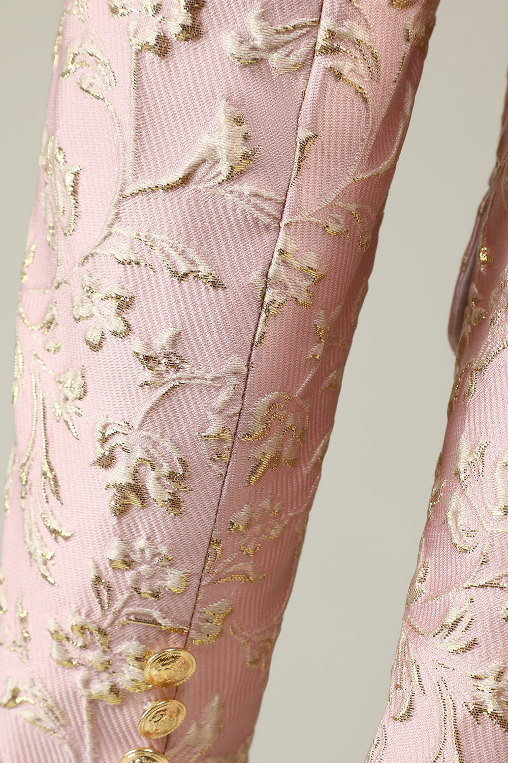 Ljusrosa Sjal Slag Jacquard Baldräkter för Män