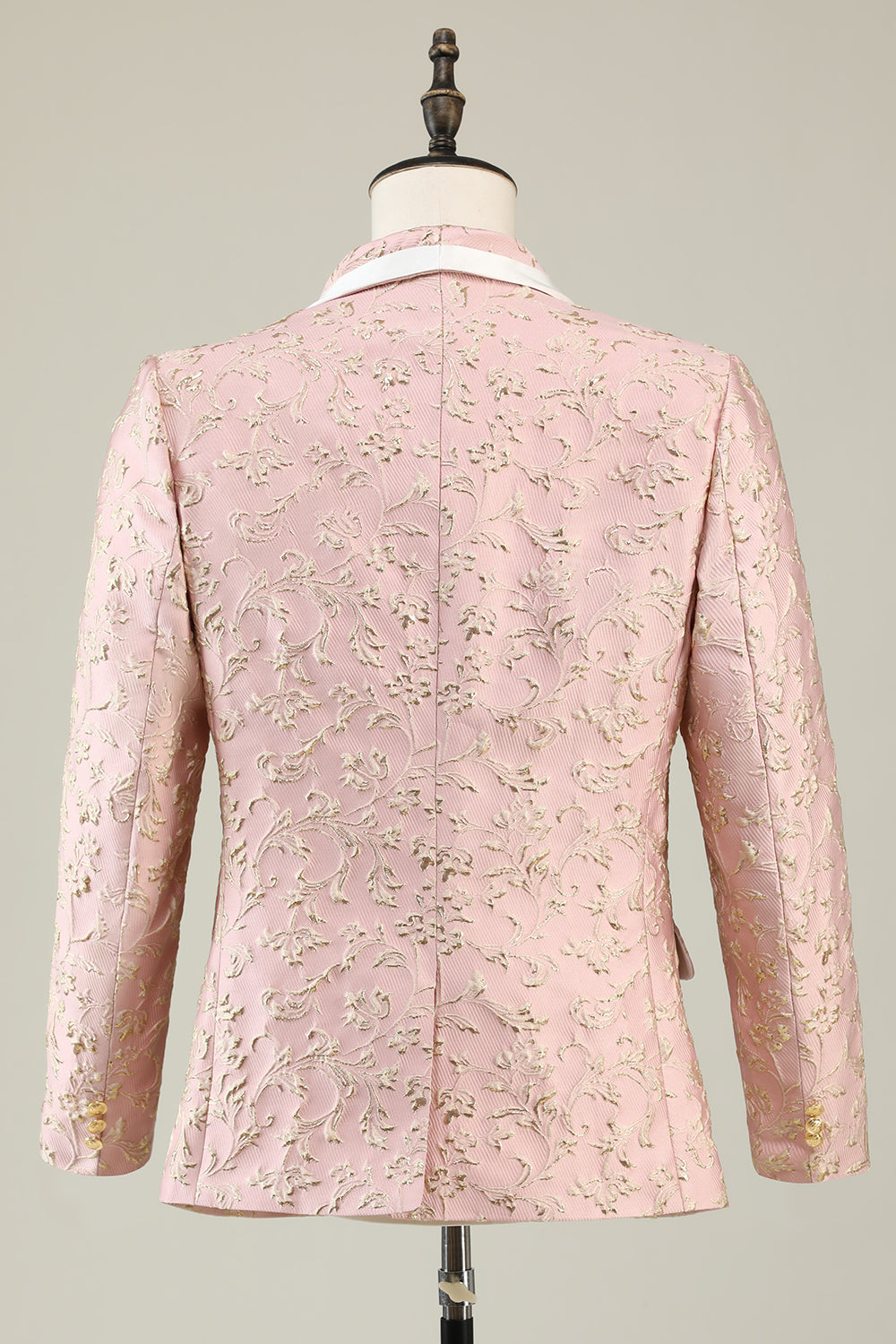 Ljusrosa Sjal Slag Jacquard Baldräkter för Män