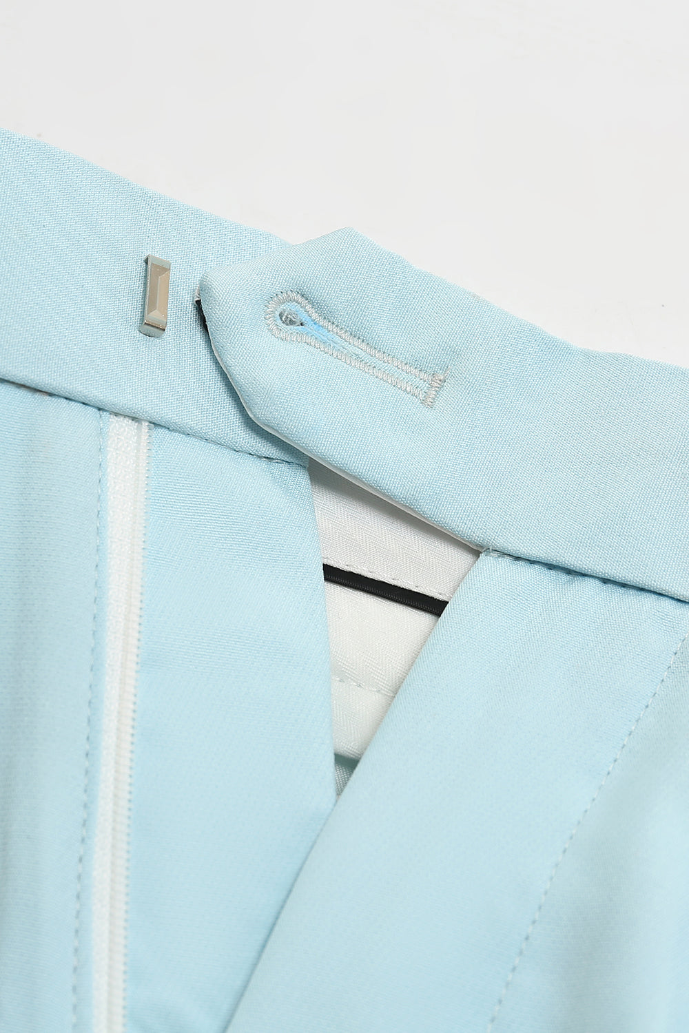 Ljusblå 2-Delade Hackade Baldräkter För Män