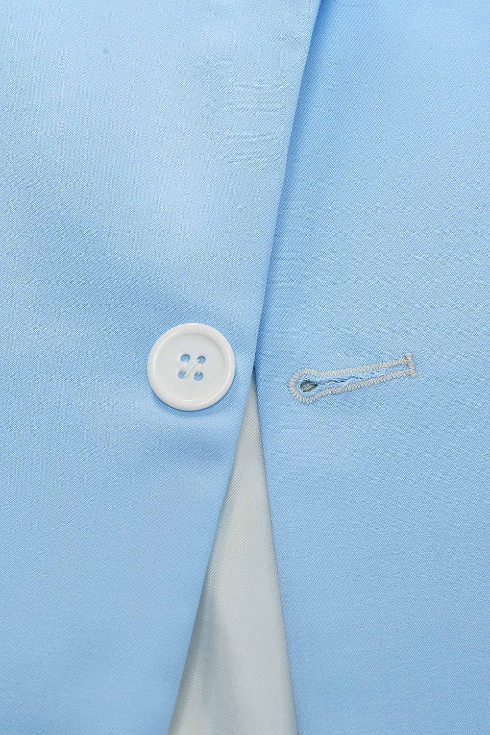 Himmelsblå Peak Lapel Enkelknäppt 2-Delad Baldräkter för män