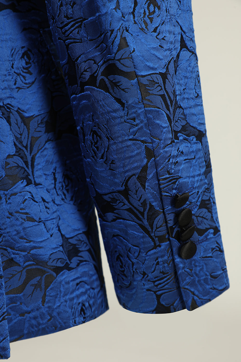 Kungsblå Peak Slag Jacquard Enkelknäppt Balkavaj För Män