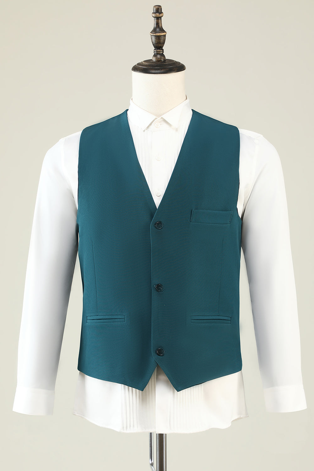 Mörkgrön Hackad Kavaj 3-Delad Baldräkt för Män