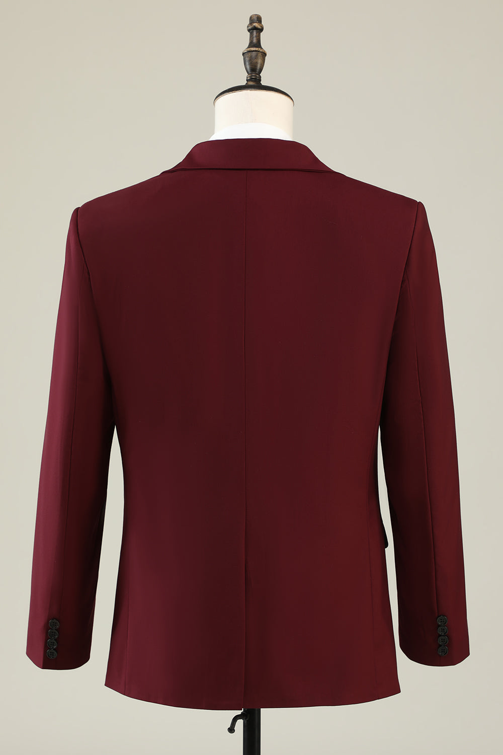 Bourgogne Peak Lapel 3-Delade Baldräkter För Män