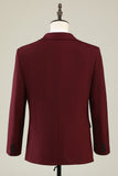 Bourgogne Peak Lapel 3-Delade Baldräkter För Män