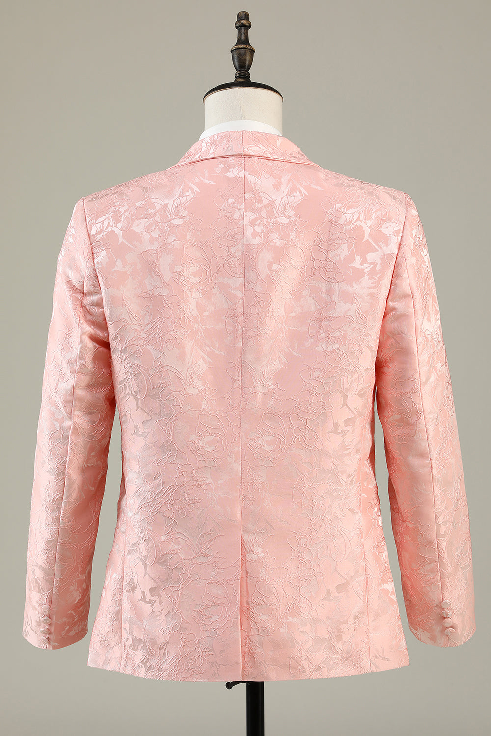 Ljusrosa Jacquard 2-Delad Sjal Slag En Knapp Balkostymer