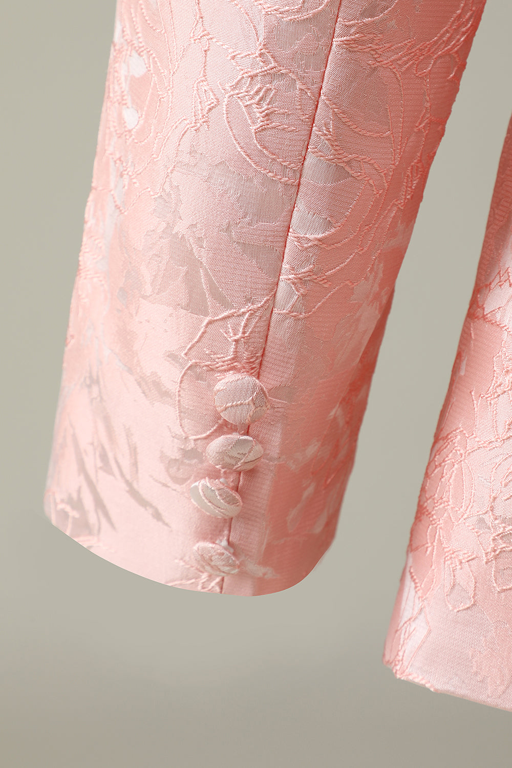 Ljusrosa Jacquard 2-Delad Sjal Slag En Knapp Balkostymer
