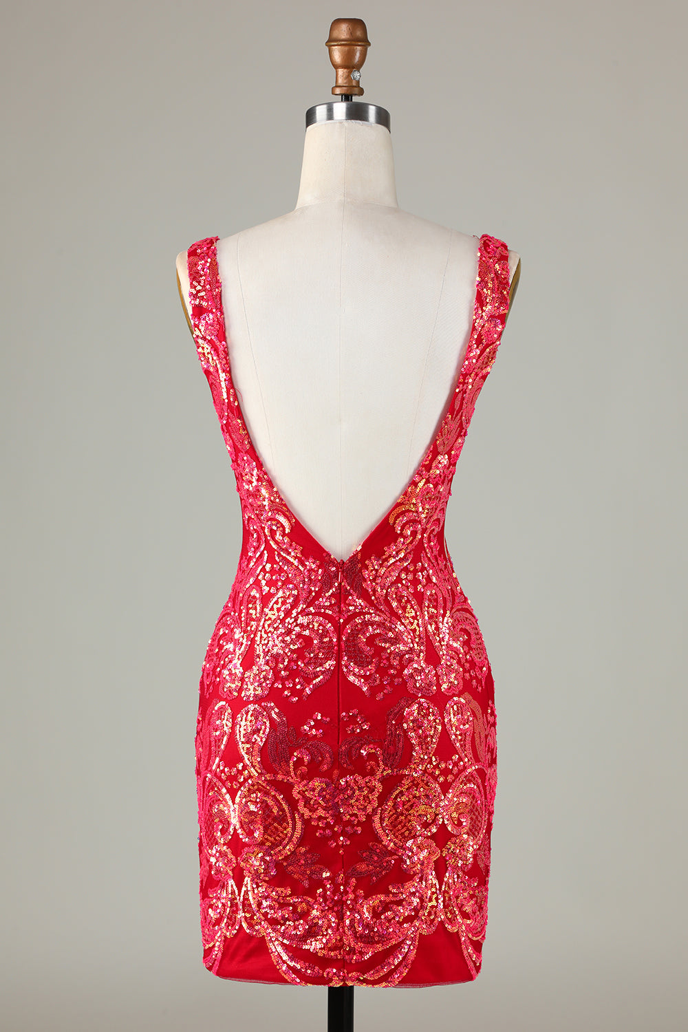 Lavendel Glittrande Tight Homecoming Klänning med rygglös