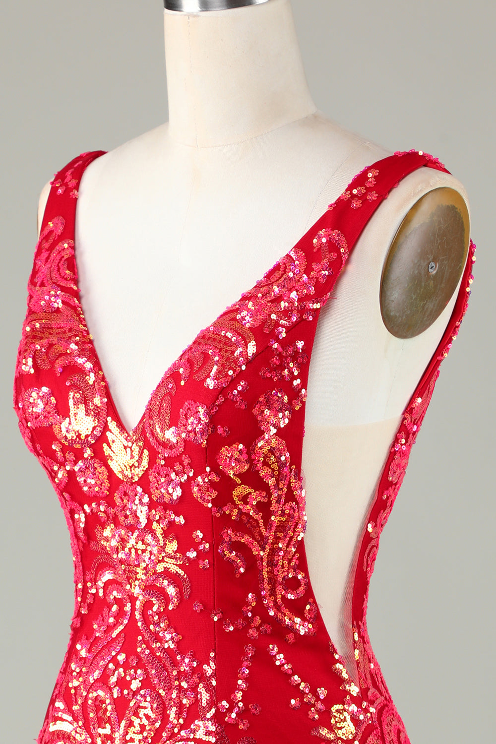 Lavendel Glittrande Tight Homecoming Klänning med rygglös