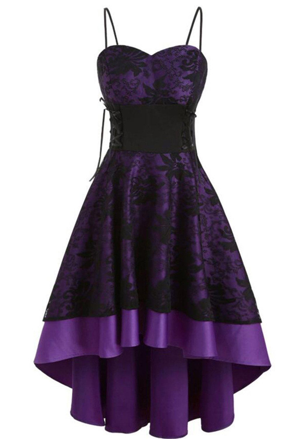 Hög-låg spets Vintage klänning