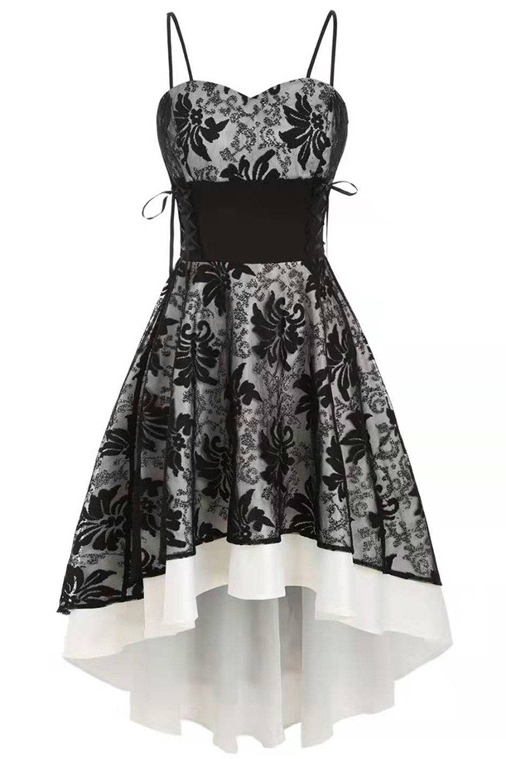 Hög-låg spets Vintage klänning