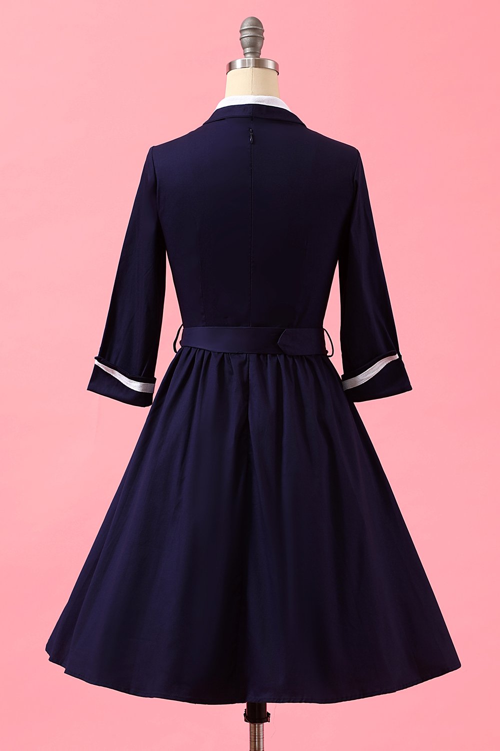 Marinblå Blå Lapptäcke V-ringning Vanlig Wrap Klänning