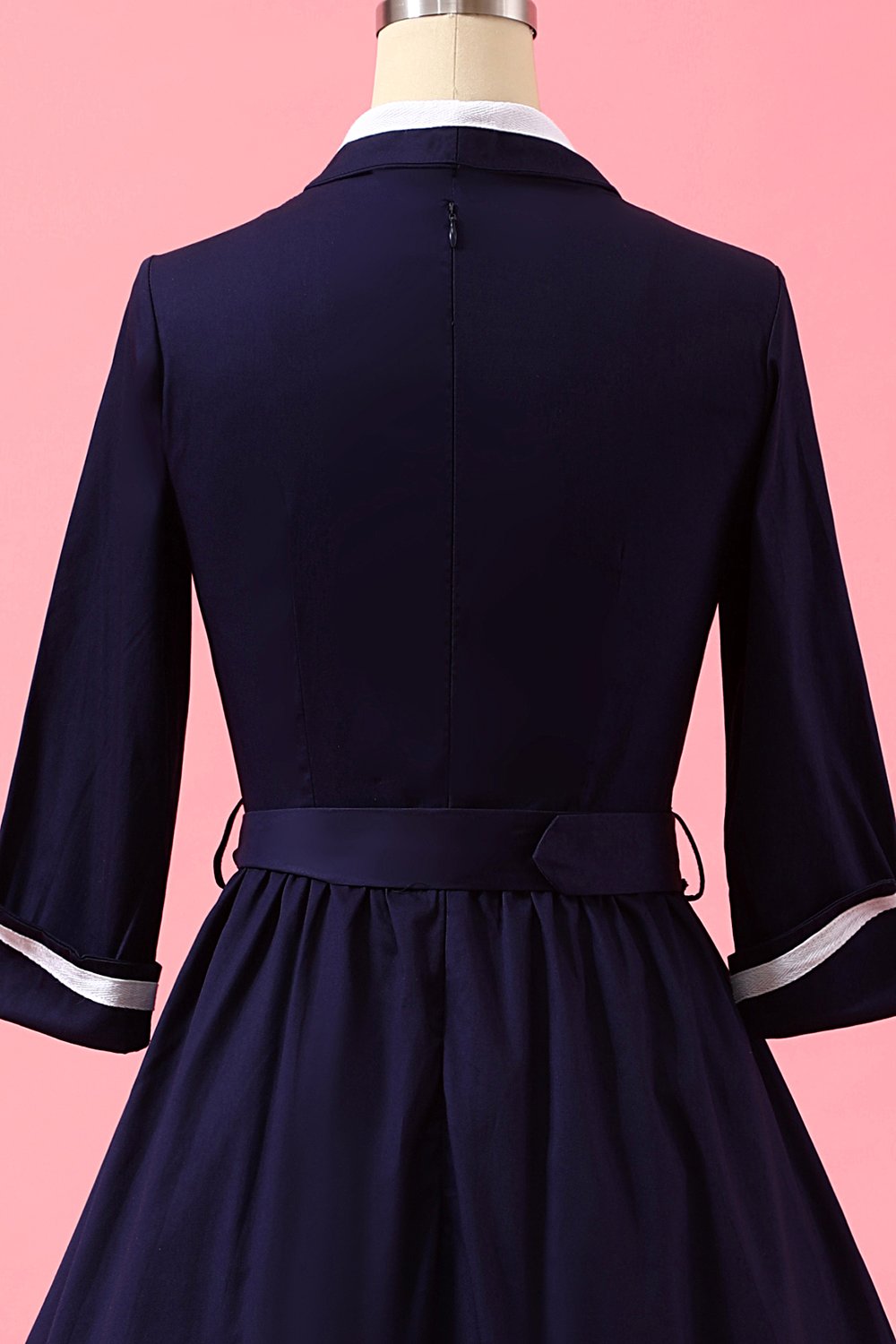 Marinblå Blå Lapptäcke V-ringning Vanlig Wrap Klänning