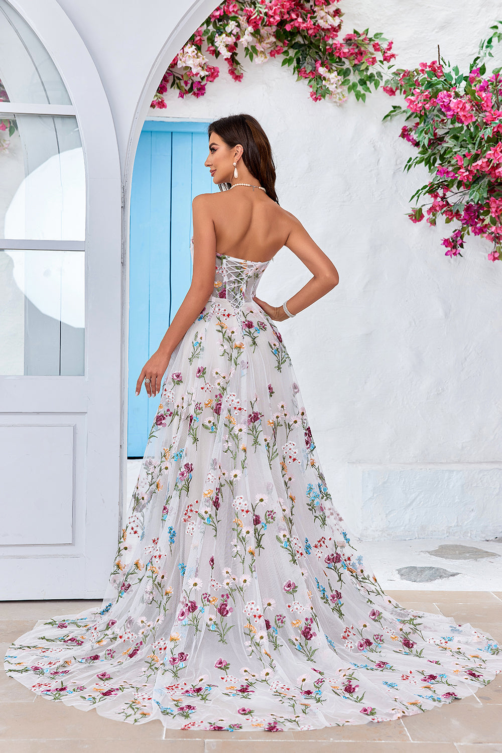 Skönhet A Linje Älskling Elfenben Lång Bröllopsklänning med Broderi