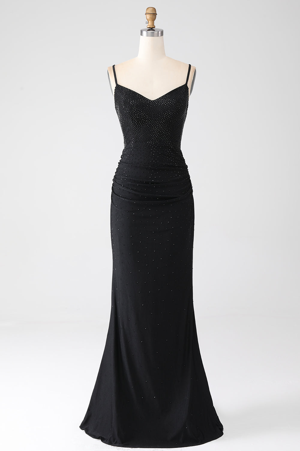 Mermaid Black Beaded Prom Klänning med volanger