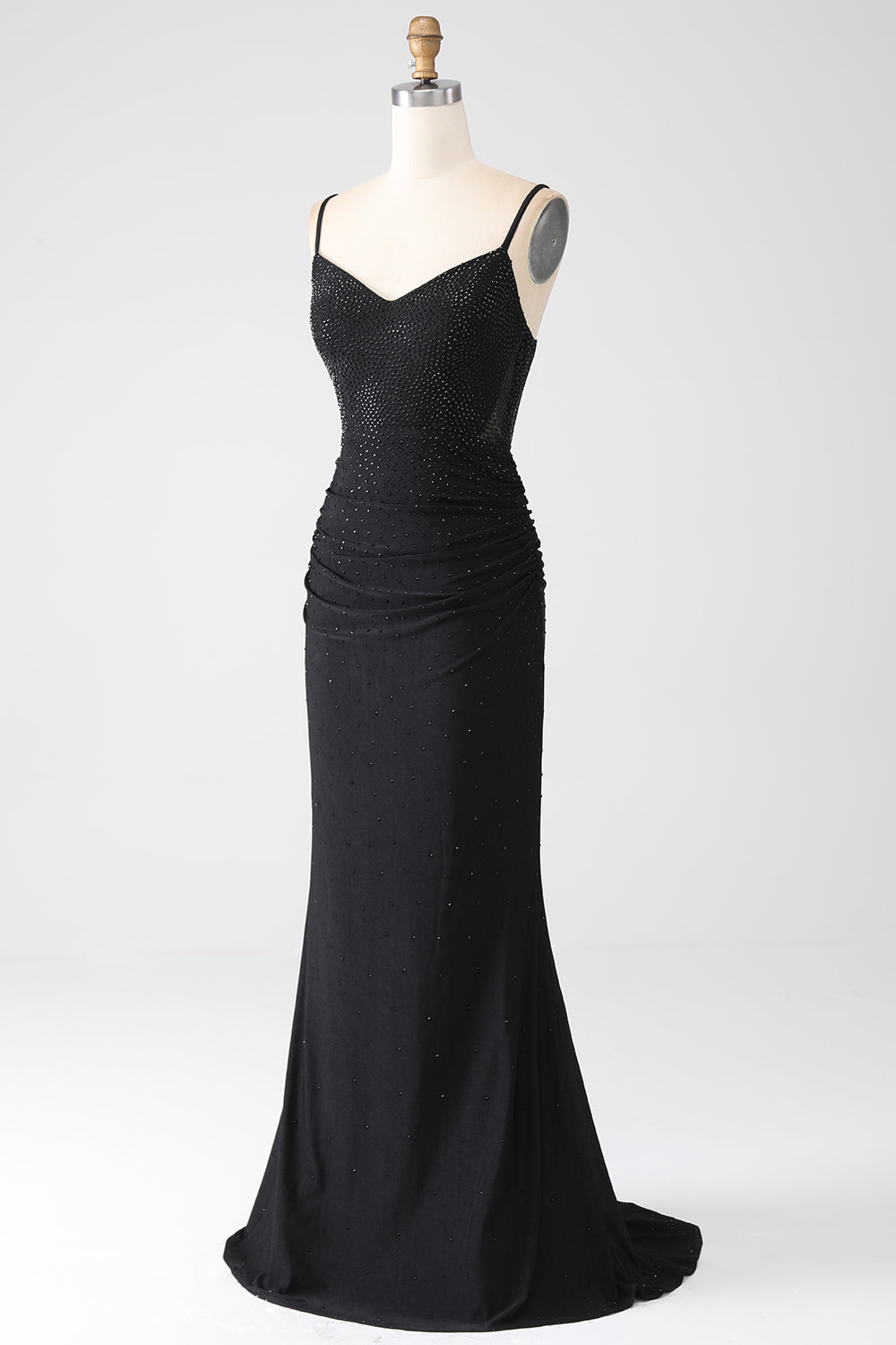 Mermaid Black Beaded Prom Klänning med volanger